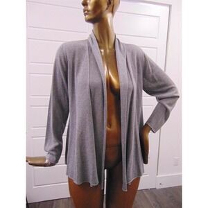 New Eileen Fisher Dark Gray Knit Cardigan Sweater $248rt sz L‎
